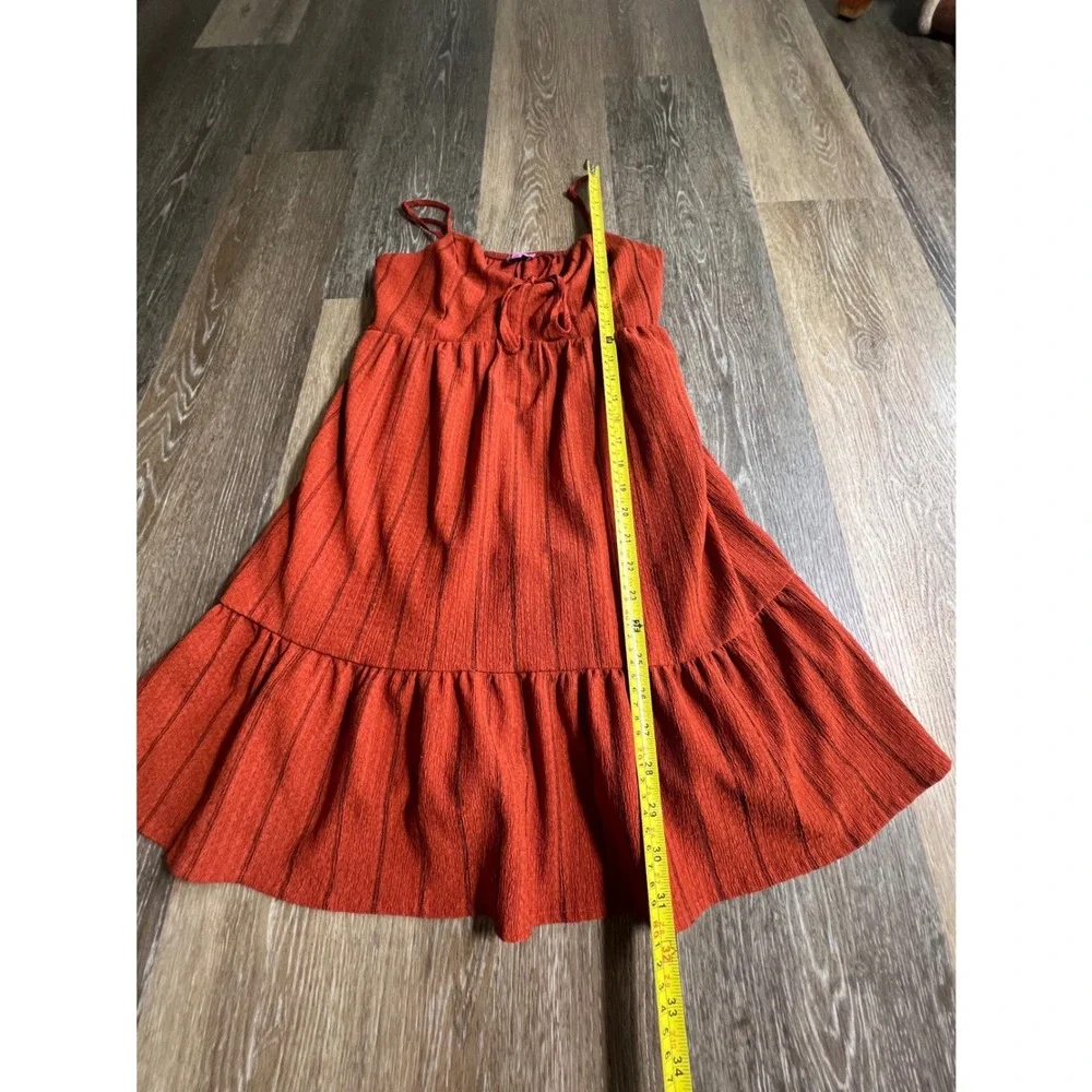 Mi Ami Francesca's Mini Dress Women Medium Rust‎ Orange Excellent Tiered Boho